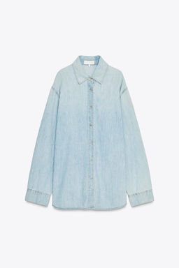 TRF LONG DENIM SHIRT - Zara фото 4