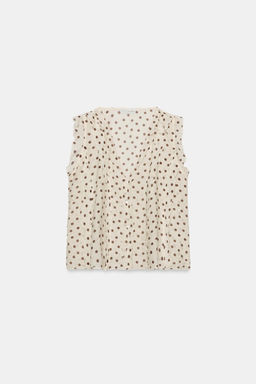 BLUSA LUNARES VOLANTES / Crudo / Marr?n - Zara фото 5
