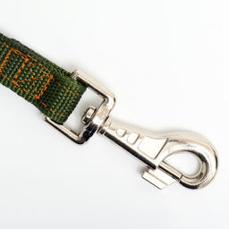 Поводок двухслойный с усиленным карабином, 2 м х 2 см, зелёный - Пижон фото 2