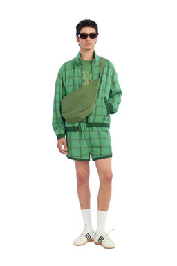CAZADORA RELAXED FIT CUADROS / Verde