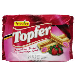 Вафельные трубочки с клубничной начинкой Topfer Frontier, Малайзия, 120 г Акция