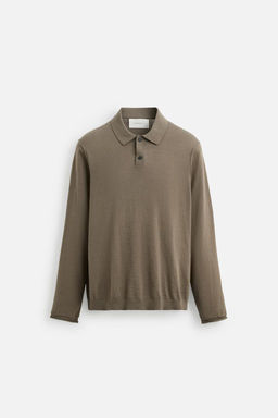 KNIT WOOL-COTTON POLO SHIRT - Zara фото 7