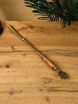 Ложка для обуви «Винтаж», 45.5 см, латунь, манговое дерево