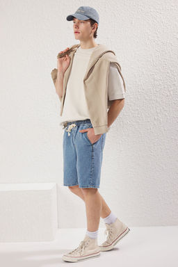 TRENDYOL MAN Mavi Regular Fit Kot Sort TMNSS25SR00032 - Trendyolmilla фото 3