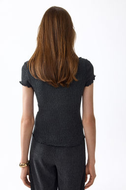 Top efecto arrugado con escote barco - H&m фото 6