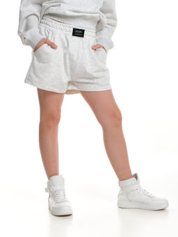 Шорты для девочки подростковые 22-7630 св.серый меланж - Mini maxi фото 4