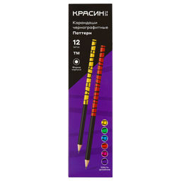 Цена за 3 шт. Карандаш ч/гр. "Паттерн" ТМ (НВ) корпус в ассорт. (KP-190103) Красин