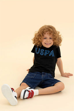 Детская черная футболка с круглым вырезом Неожиданная скидка в корзине - U.s. polo assn фото 2