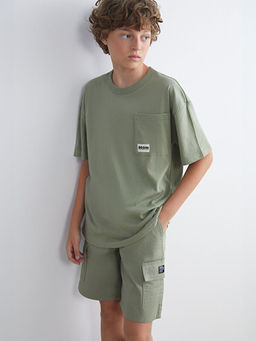 Bisiklet Yaka D?z Cepli Erkek ?ocuk Ti??rt