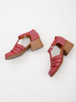 Босоножки 5036.23663bе.Вакса красный+коричневый