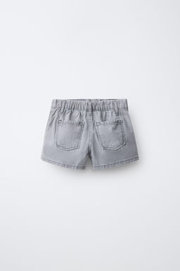 FALDA BERMUDA DENIM BRILLOS / Gris