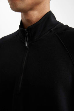 DeFactoFit Спортивная толстовка стандартного кроя с воротником-стойкой и полумолнией  фото 5