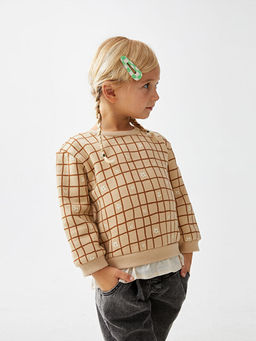 Bisiklet Yaka Uzun Kollu Bask?l? K?z Bebek Sweatshirt - Waikiki фото 2