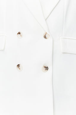 Beyaz Oversize Astarl? Dugmeli Dokuma Blazer Ceket TWOAW22CE0167