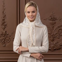 Косынка Кремовая нежность - Мастерская ПОКРОВ фото 4