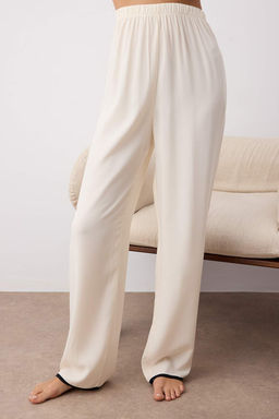 Ekru Biyeli Viskon Dokuma Pijama Tak?m? THMAW26PT00087 - Trendyolmilla фото 3