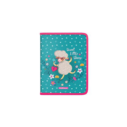 Цена за 4 шт. Папка для тетрадей на молнии пластиковая ErichKrause® Flower Sheep, A5+ (в пакете по 4 шт.)