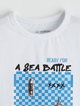 Bisiklet Yaka Bask?l? Erkek ?ocuk Ti??rt