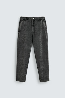 PANTAL?N CARROT FIT PANA / Gris oscuro - Zara фото 6