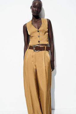 GOLD BUTTON SATIN TOP - Zara фото 10