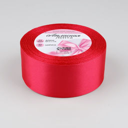 Лента атласная, 40 мм, 23±1 м, ярко-розовая №28