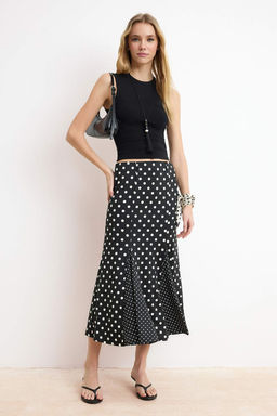 Kahverengi A-Kesim/Can Form Yuksek Bel Midi Esnek Orme Etek TWOSS26ET00063 - Trendyolmilla фото 5