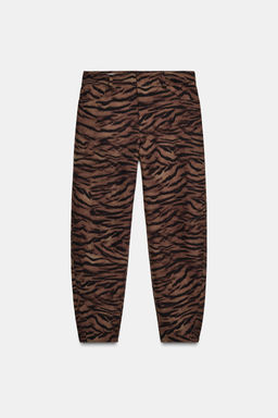 ANIMAL PRINT BARREL TROUSERS - Zara фото 3