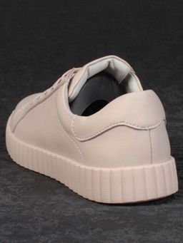 05-PDA175-3 BEIGE/PINK Кроссовки женские (натуральная кожа)