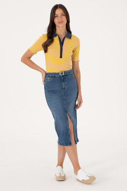 Kad_n Mavi Jean Etek Sepette S_rpriz _ndirim