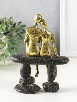 Фигура полистоун Абстракция. Парочка на скамейке, золото с серым, 15.5?7.5?20.5 см