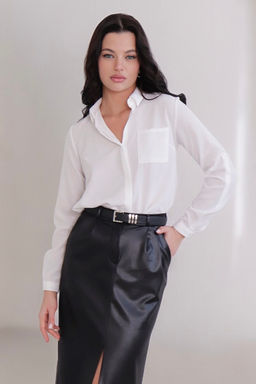 Martichelli Рубашка удлинённая с хлопком белая  фото 28