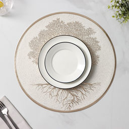 Салфетки сервировочные на стол Доляна «Древо», 2 шт., d=38 см, бежевые