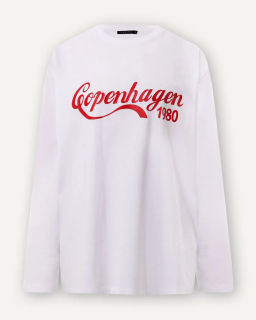 Белый лонгслив с красным принтом-надписью - Incity фото 6