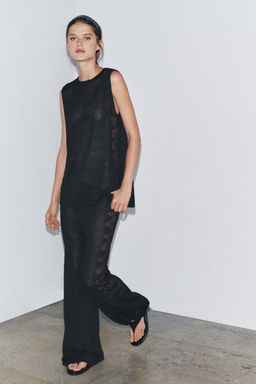 POINTELLE KNIT TROUSERS WITH SIDE DETAIL - Zara фото 5