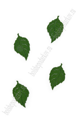Лазерная вырубка из фетра "Листик" 4 см (10 шт) фисташковый №934