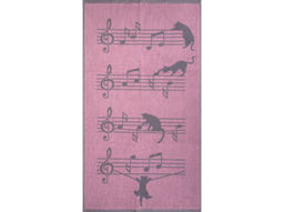 6с103.412ж1 Котоноты (розовый5) Полотенце махровое 50х90см