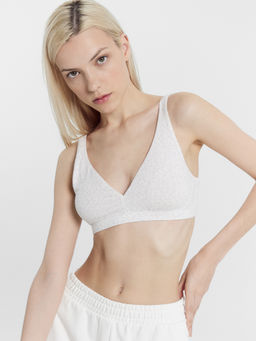 Бюстгальтер женский мягкий сумрачно-белый с листочками - Mark formelle фото 3