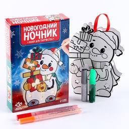 Набор для творчества Новогодний ночник. Снеговик