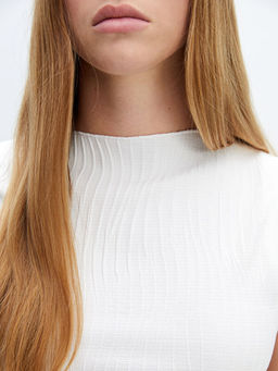 Bisiklet Yaka Dokulu Kad?n Bluz