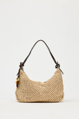 WOVEN TOTE BAG WITH CHARM - Zara фото 2