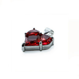 Подвеска Сердечко Red-silver чешское стекло с алмазной огранкой