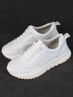 05-PDL250-1 WHITE Кроссовки женские (натуральная кожа)