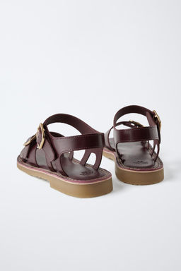 BUCKLED LEATHER SANDALS - Zara фото 4