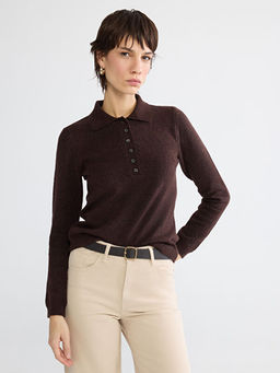 Polo Yaka Kad?n Triko Kazak