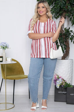 Блуза Латея (красно-белая) Б10577 - Lt collection фото 4