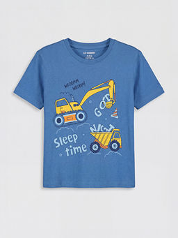 Bisiklet Yaka Bask?l? Erkek ?ocuk Pijama Tak?m