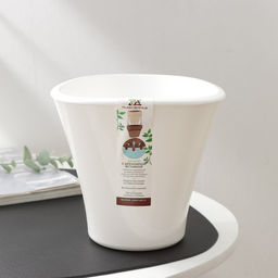 Кашпо для цветов со вставкой «Лагуна», 1.5 л, d=16 см, h=15 см, белое