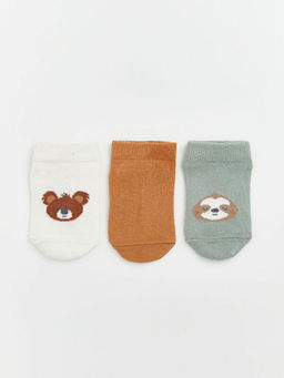 Hayvan Desenli Erkek Bebek Patik ?orap 3l?