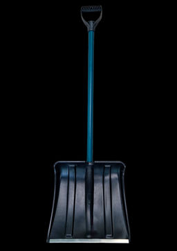 Снеговая лопата МЕТЕЛЬ №1 пластмас. с оц.планкой 380х365мм, o-32 с метал. черенком п/о и V-р. 13771