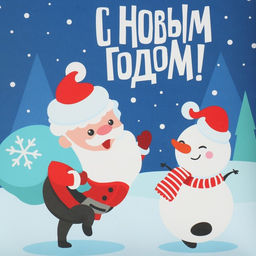 Цена за 5 шт. Коробка для кондитерских изделий с пластиковой крышкой «С Новым годом!», 21×21×3 см